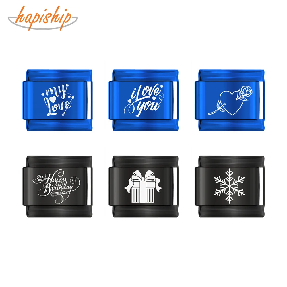 

Hapiship Original Daisy Snow Gift Box Happy Birthday Love Flower Charm Fit 9mm Bracelet Stainless Steel Jewelry Making DJ151-C