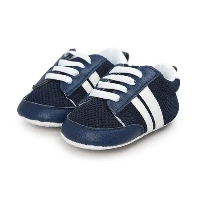 Горячая Распродажа детские мокасины младенческие противоскользящие из искусственной кожи первые ходунки кроссовки с мягкой подошвой для новорожденных детская спортивная обувь для 0-18 м - Цвет: dark blue