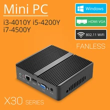 X30 Fanless Mini PC Windows Intel Core i7-4500Y i5-4200Y i3-4010Y 4GB 8GB RAM Micro PC HDMI VGA WiFi minipc TV Box HTPC