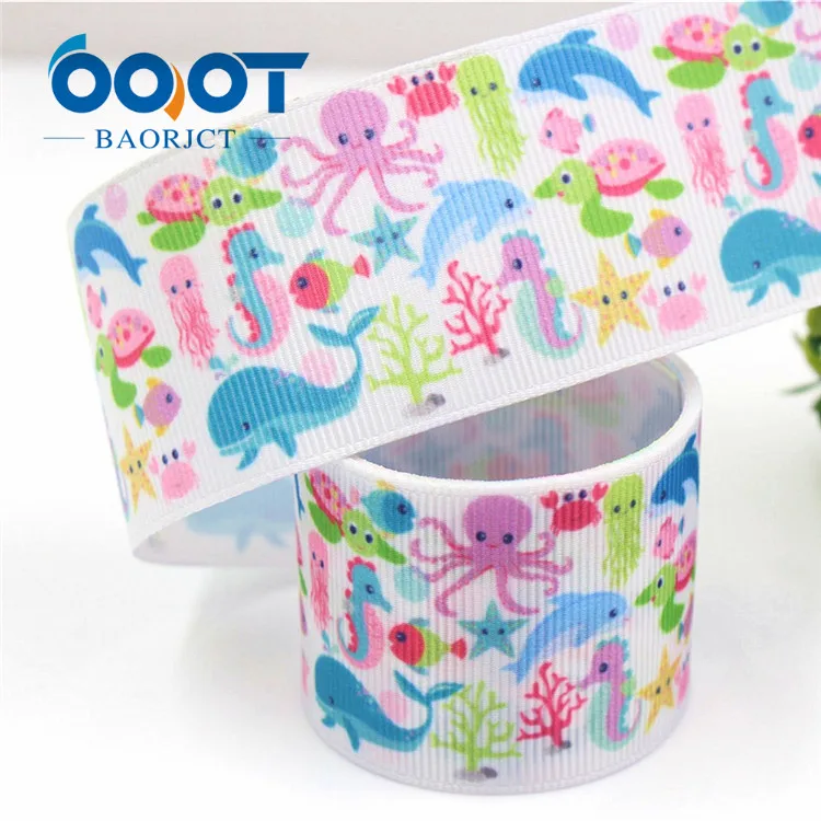 OOOT BAORJCT G-18604-349 38 мм 10 ярдов мультфильм цветные ленты тепловой передачи напечатанный grosgrain Свадебный Материал "сделай сам" - Цвет: G-18604-352