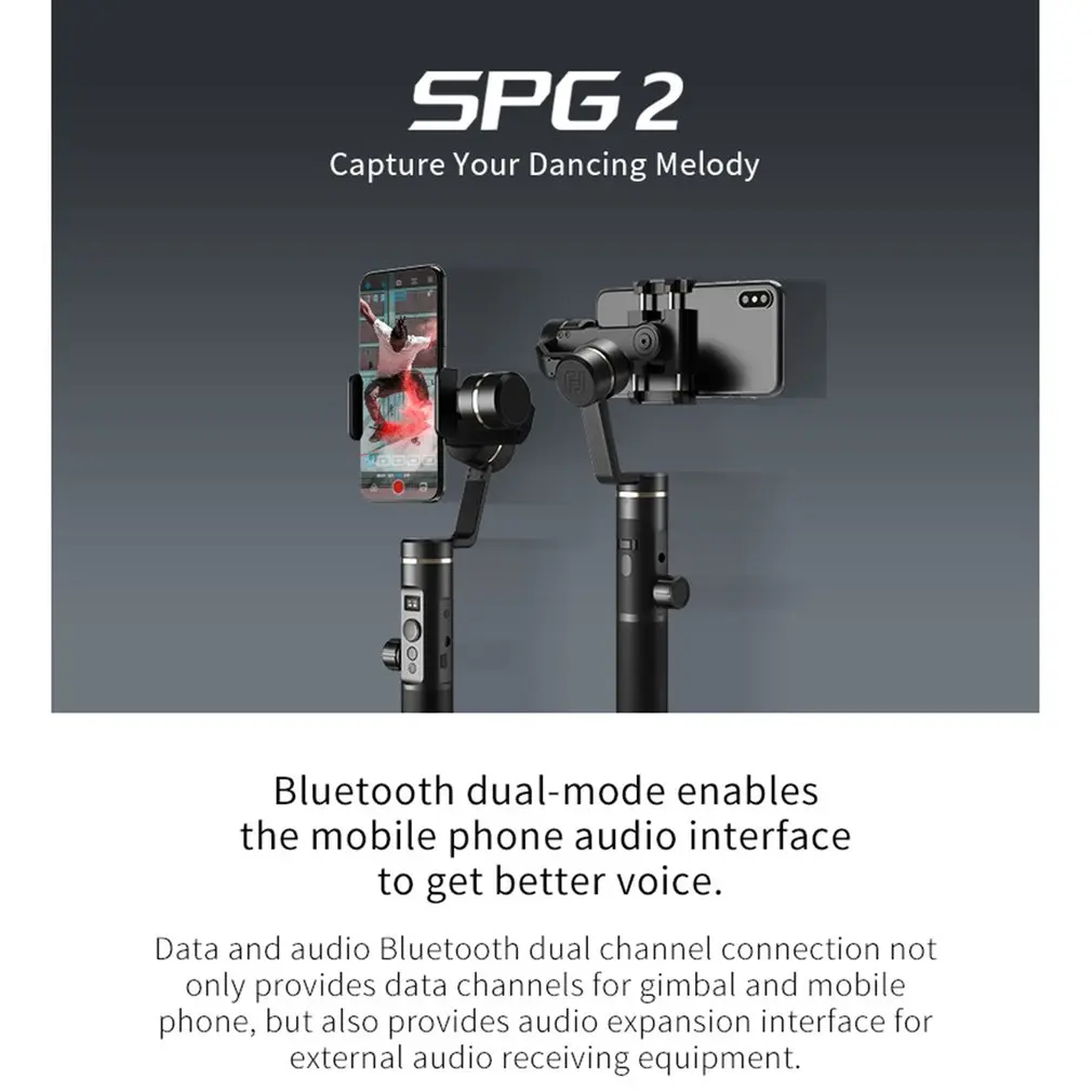  Hot FeiyuTech SPG2 3-Axis Selfie Smartphone Handheld Stabilizer Gimbal for OPPO Huawei iPhone Xiaom