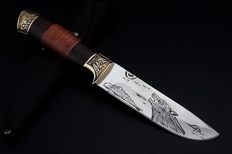 2020 New Hot Sale High Hardness Wood Handle Outdoor Fixed Tactical Combat Hunting Knife Camping Diving Military Knives EDC Tools