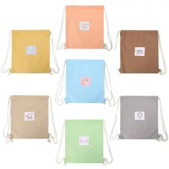 

Canvas String Drawstring School Backpack Bag Cinch Sack School Tote Gym Bags Sport Pack 31 x 36cm