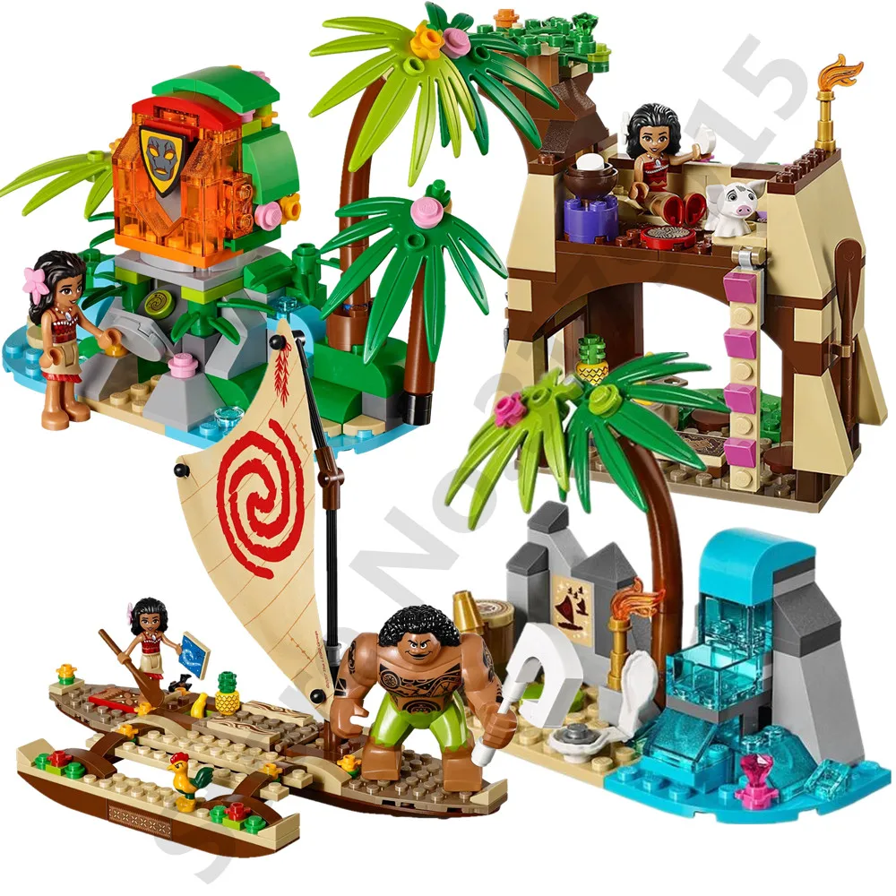 

515Pcs Vaiana Moanas Ocean Voyage Restore The Heart Of Te Fiti Set Building Blocks Maui Toys Compatible with Lego Friends 25003