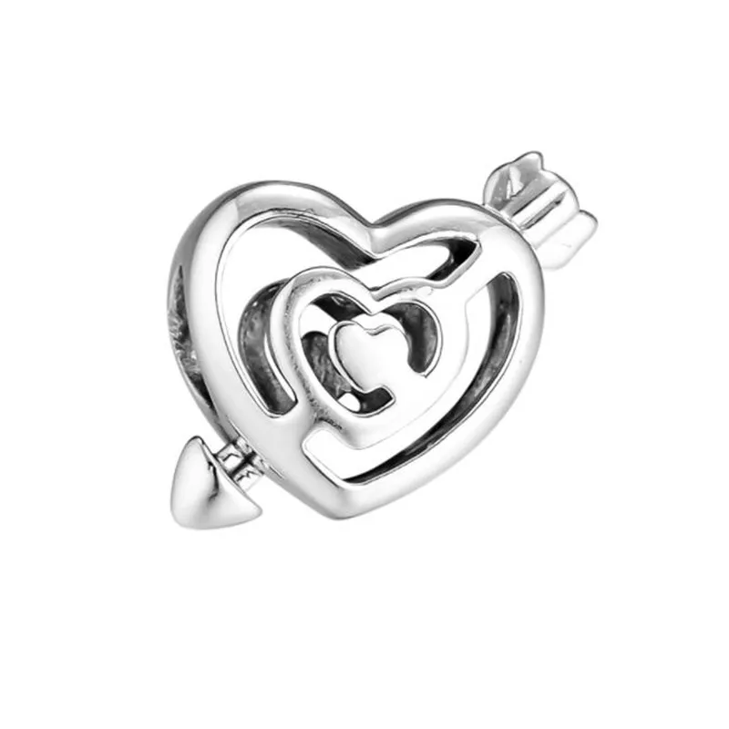 

925 Sterling Silver Path to Love Heart Charm Bead Fits Pandora Bracelet Charms Silver 925 Original DIY Making Jewelry For Women