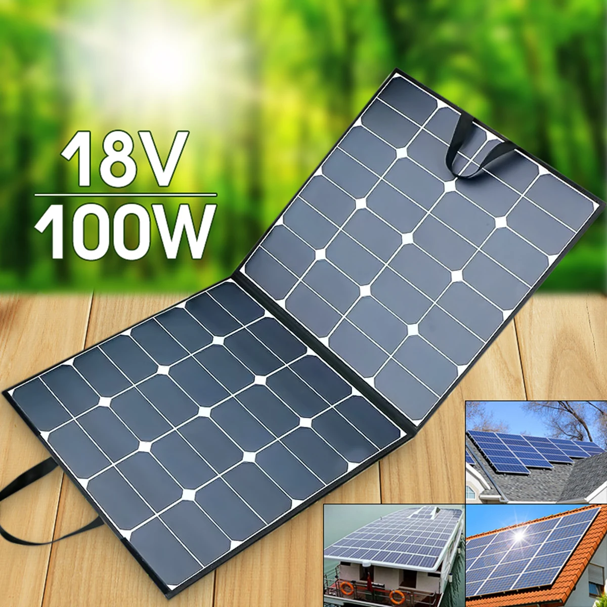 

Foldable 100W 18V Solar Panel Charger 100W Folding Flexible Solar Cell Module Kit Portable Outdoor Camping Charging Power System