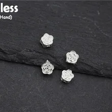 Uglyless Настоящее S 925 пробы Серебряные Цветы Бусы Аксессуары Ювелирные изделия DIY Мини Размеры цветочный Бисер украшения ручной работы Выводы