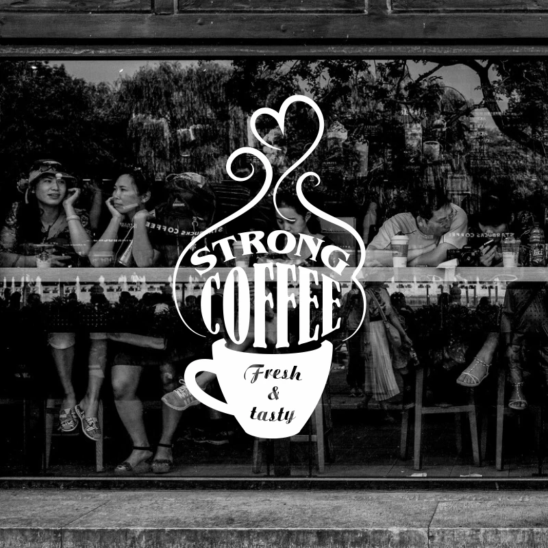Dctal cafa decal The coffee shop stickers the wall decorations cafe decor mural etiqueta engomada c551 | Дом и сад