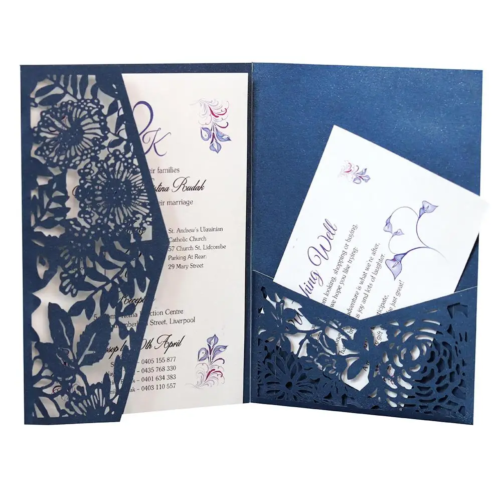  10pcs Holiday Wedding Invitation Laser Hollow Invitation European Bow Invitation Card For Wedding B - 33025108178
