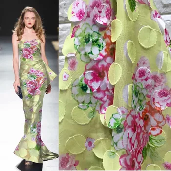 

2019 Garments sewn with organza fabric, curtain prints, 5 yards 450cmx 130cm, wedding embroidery Diy parka lace