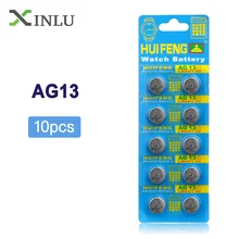 10 шт./лот AG13 357A LR44 SR44SW SP76 L1154 RW82 RW42 кнопочный элемент батарея монетного типа для часов, duct Fan