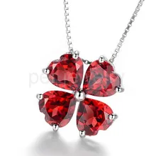 Подвеска с натуральным гранатом или голубым топазом,, серебро 925 пробы, 1ct* 4 шт, драгоценный камень в стиле сердца любви C9102420