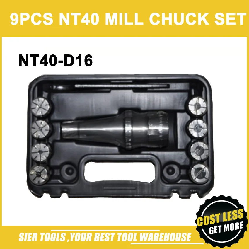 

9pcs Mill Chuk Set/NT40-D16 Mill Chuck Set/Max to 16mm chuck colloect