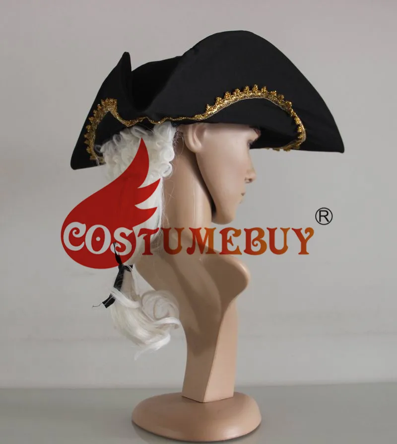 CostumeBuy Caribbean пиратская шляпа Мужской суд судьей белый парик Хэллоуин вечерние парик с Европейский суд шляпа L920