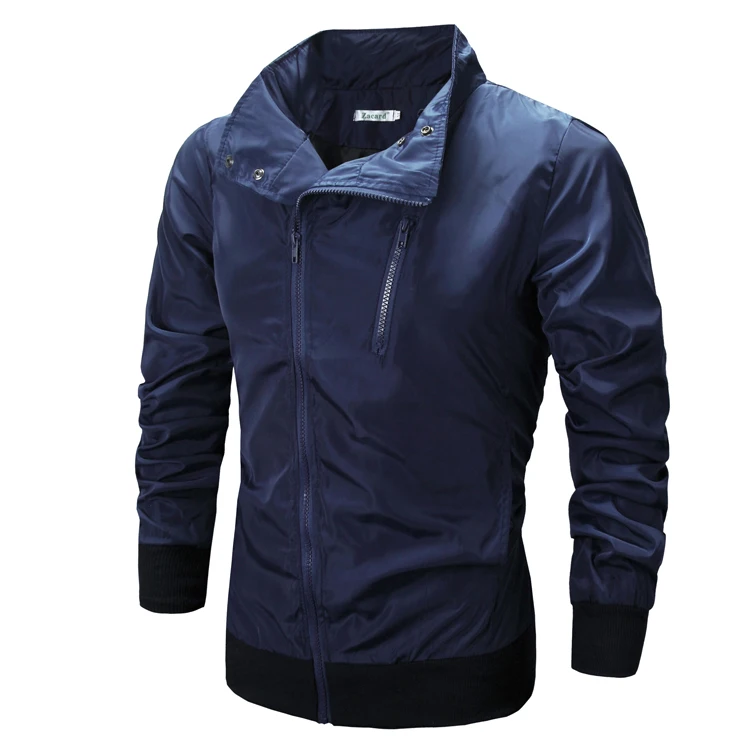 

2017 Spring Camping Hiking Inclined Zipper Men's Jackets Solid Coats Male Slim Stand Collar Jacket Men Outdoor Overcoat