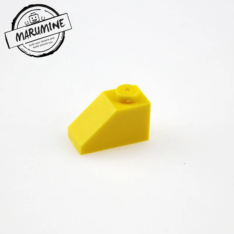 MARUMINE 200 шт/партия 2x1 кирпичи с откосом игрушки Классический создатель MOC строительные блоки развивающий DIY строительный набор для детей - Цвет: Цвет: желтый