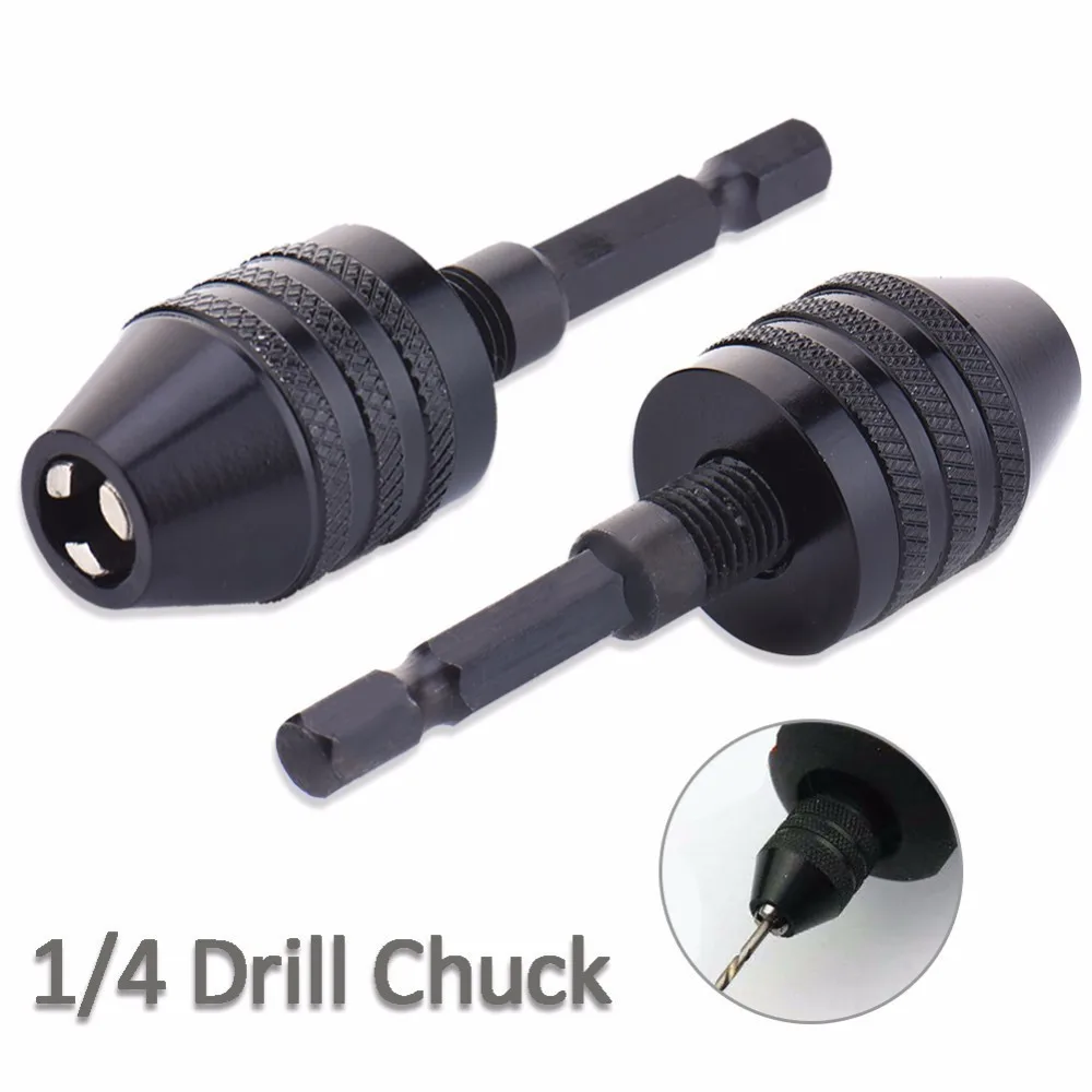 1/4" Hex Shank Drill Chuck Universal Keyless Drill Chuck Screwdriver