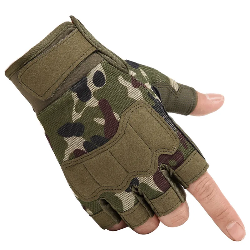 Тактические перчатки на полпальца, военная тактика, спецназ, боевые перчатки для езды на велосипеде, мотокросса, альпинизма, боевые перчатки - Цвет: Jungle Camouflage