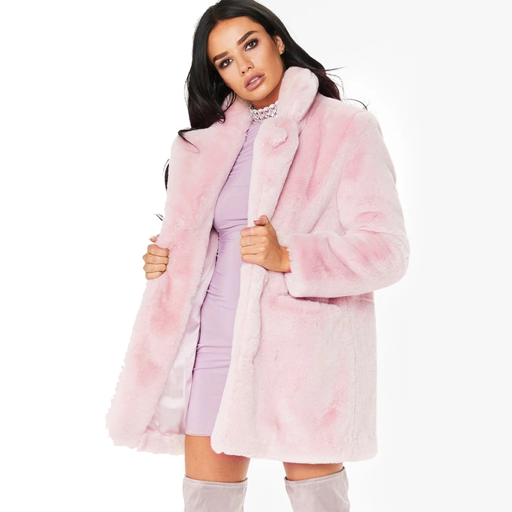 FaylisVow 3xl Plus Size Thick Fur Coat Women Winter Warm Loose Plush ...