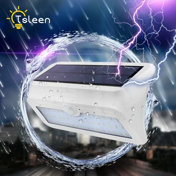 

IP65 Waterproof LED Solar Powered PIR Sensor Wall Light Patio Garden Lamps 24 46 Led Lamp Luminaria Solar Built-in 18650 Battery