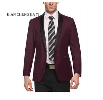 

Dark red Velvet Slim Fit Men Suit for Wedding Groom Tuxedo Men Blazer Men's Classic Suit Party Prom Shawl Lapel