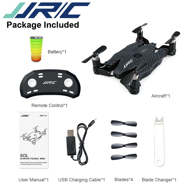 JJRC JJR/C H49 720P камера Авто Складная Рука RC Квадрокоптер Дрон wifi ультратонкий режим удержания высоты Вертолет VS H37 H47 - Цвет: Black