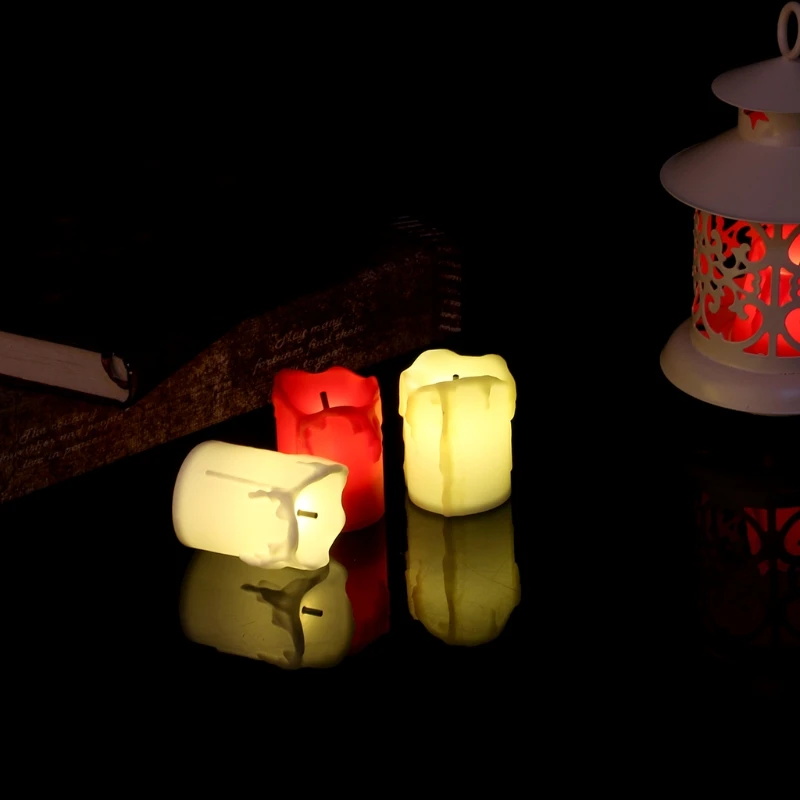 

8 PCS Electric Candle Flameless LED Electric Flickering Tea Light Candles Wedding Christmas Decoration