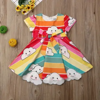 

Emmababy Adorable Kid Baby Girl Flower Princess Short Sleeve Dress Floral Dress Princess Party Tulle Sundress Summer Clothes