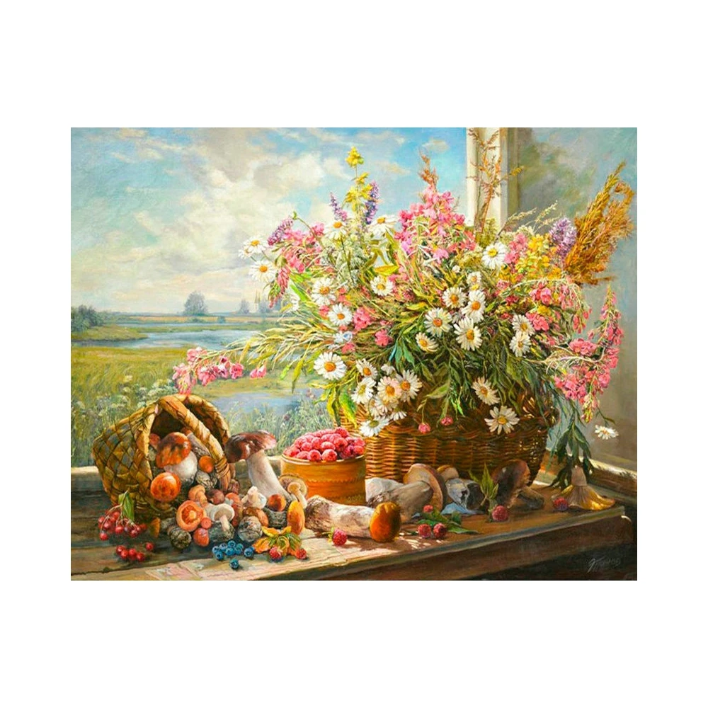 

Diamond Embroidery 5D DIY Windowill flowers Full square Rhinestone Decoration Painting Cross Stitch Diamond Painting BV577