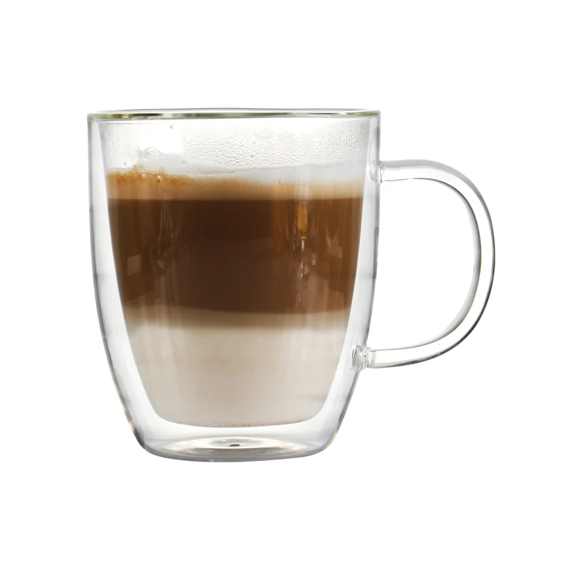 

16 ounce double wall heat resistant borosilicate coffee mug for latte mixed drinks or other juice daily use 475ml