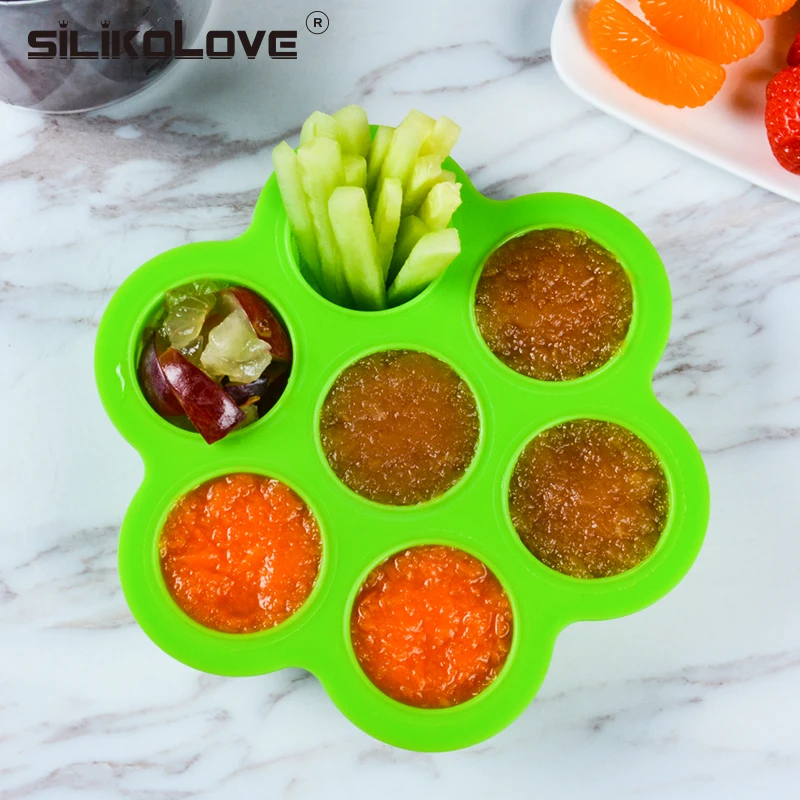 

Safety Silicone Baby Infant Flower Lattice Portable Food Container Sprout Cups Candy Fruit Nuts Storage Box Jelly Ice Cube Freez