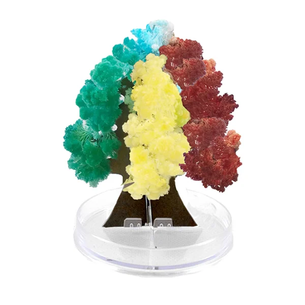 2019 11x10cm Color Magic Growing Paper Christmas Crystals Tree Kit Artificial Magical Grow Trees Arbre Magique Science Kids Toys 2019 175mm diy white magic growing paper snowman crystal tree kit artificial magical trees science kids christmas toys novelties