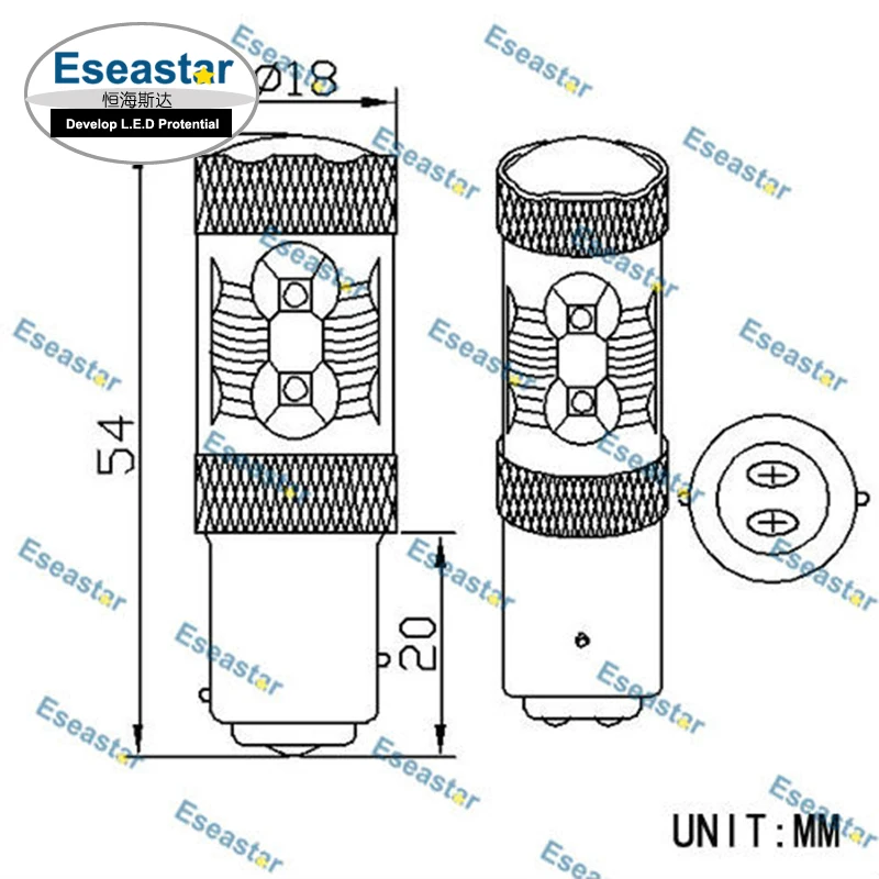 2 шт/комплект eseastar 60 Вт LED C. r. e. e высокой Мощность Spotlight, 1157 ВОДИТЬ автомобиль, P21/5 Вт авто лампы, BAY15D c. r. e. e света