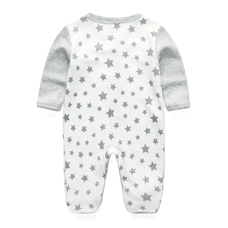 Комбинезон для новорожденного мальчика, комбинезон из хлопка с длинными рукавами, Одежда для младенцев, милые комбинезоны для девочек, одежда унисекс со звездами, антицарапки