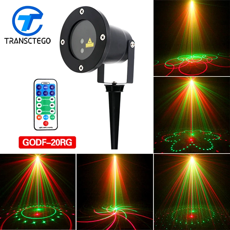 

Christmas Laser Projector 20 Patterns Led Lights Effect Remote Waterproof IP65 Outdoor Garden Decorative Holiday Xmas Lawn Lamp