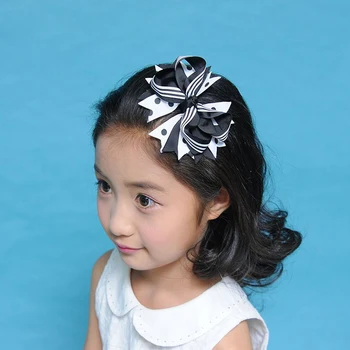 

20 pcs Hand 4.5 Inch Handmade Children Girls Hairbows With Clips New Style Grosgran Ribbon Hair Bow Accessories Free Shipping