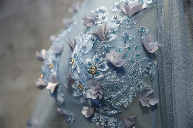 Светильник с рукавом-бабочкой; цвет серый, синий; длинное бальное платье принцессы в стиле «Ренессанс»; костюм принцессы в викторианском стиле/Марии-Антуанетты