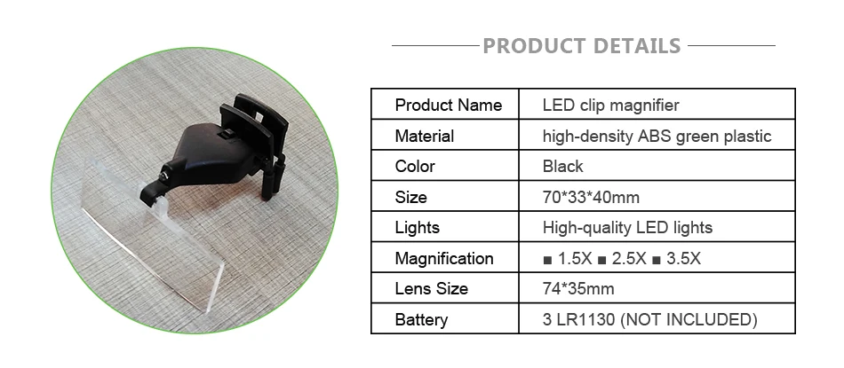 1.5X 2.5X 3.5X Очки Клип Лупа Hands Free головная лупа со светодиодный подсветкой и 3 регулируемый пластик Объектив для ремонта