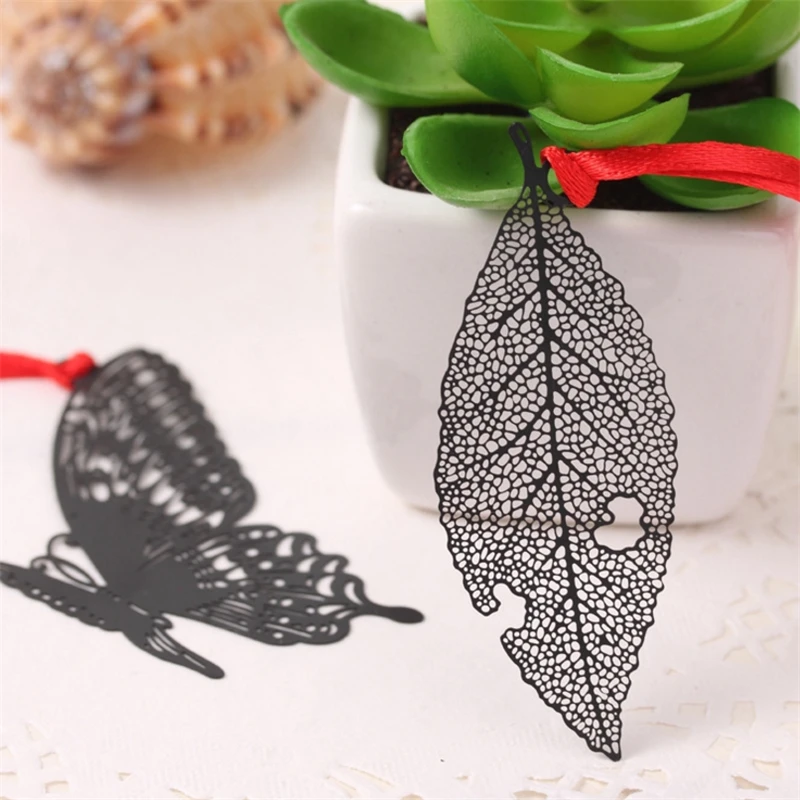 DIY милые каваи черная бабочка перо металлические закладки для книги бумажные креативные предметы милые корейские канцелярские принадлежности Подарочная посылка