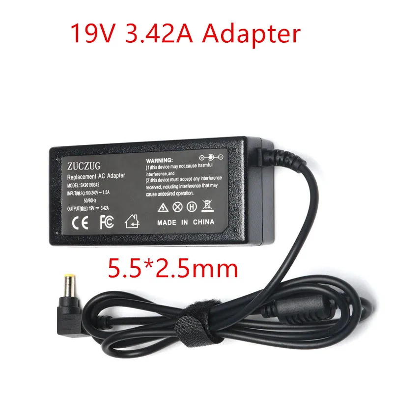 

Power Supply Adapter 19V 3.42A Laptop Charger AC/DC Universal Power Supply Adapter Laptop Notebook 5.5X2.5mm 65W B450 B550 B560