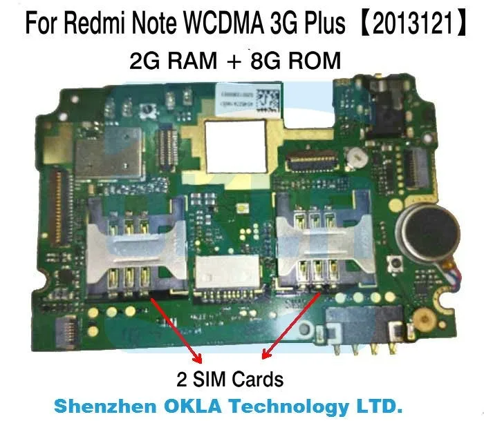 Redmi note 3G WCDMA 2G RAM 8G ROM 2013121 Double SIM card mother board-OKLA TECH