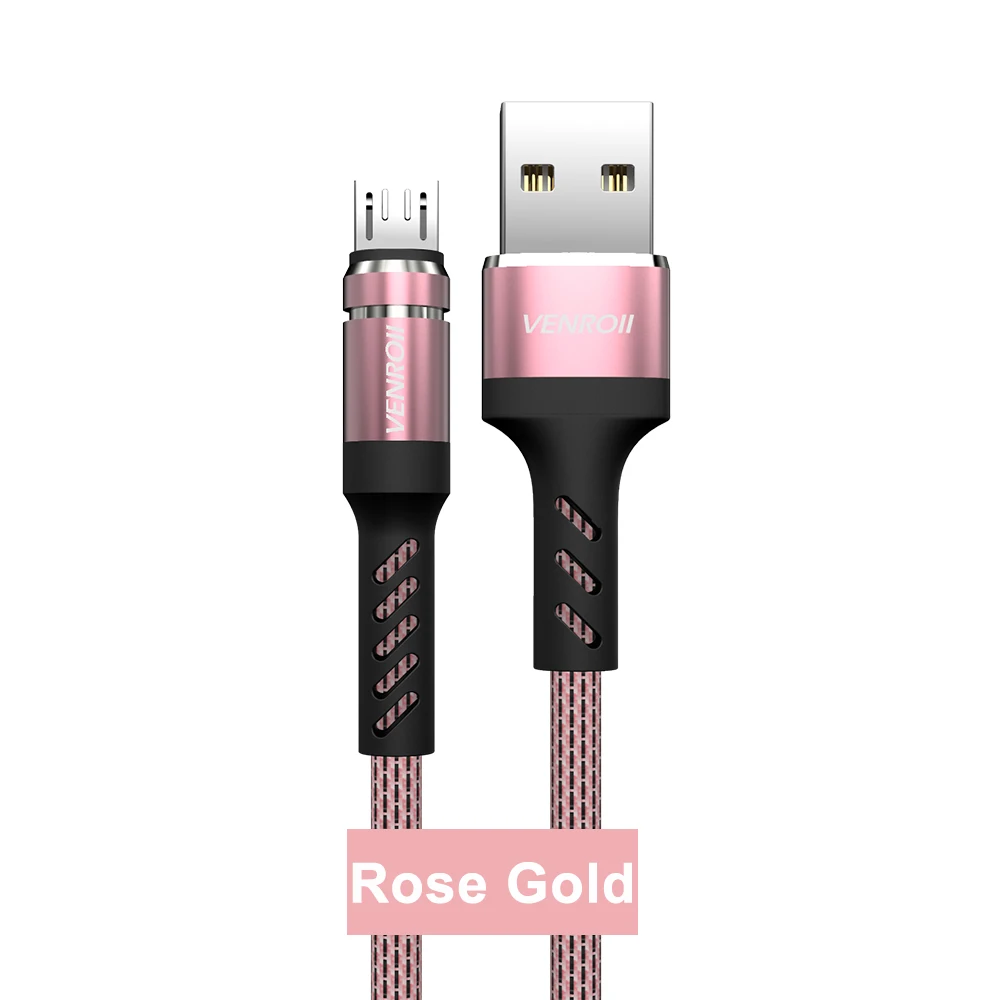 1 м микро USB кабель нейлоновый шнур для быстрой зарядки и синхронизации данных Android мобильный телефон Kable для Redmi Note 6 Pro провод Microusb для htc U12 - Цвет: Rose Gold