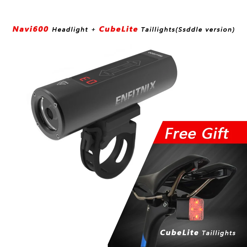 

2018 New Light Smart Headlights Enfitnix Navi600 USB Rechargeable Road Mountain Bike Smart Headlights for Bicycle Accessories