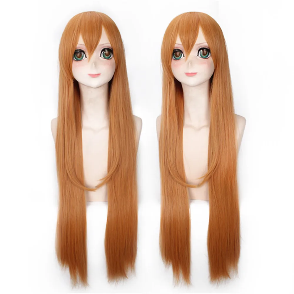

High Quality Himouto! Umaru-chan Doma Umaru Cosplay Wig Synthetic Hair Light Orange Long Straight Halloween Costume Play Wigs
