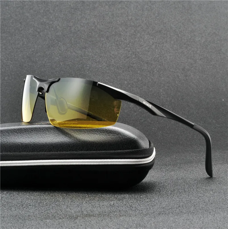 Поляризованные очки Для мужчин брендовые дизайнерские солнцезащитные очки Для мужчин s желтые линзы Ночное видение вождения солнцезащитные очки UV400 очки NX - Цвет оправы: black green yellow
