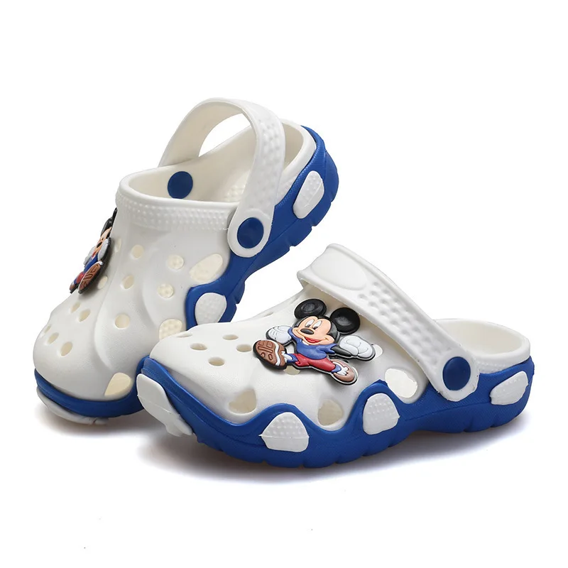 Новая Летняя коллекция детской одежды с персонажами из мультфильмов обувь Cave мальчиков и Женские тапочки сандалии можно носить с обеих сторон детские тапочки для пляжа - Цвет: Белый