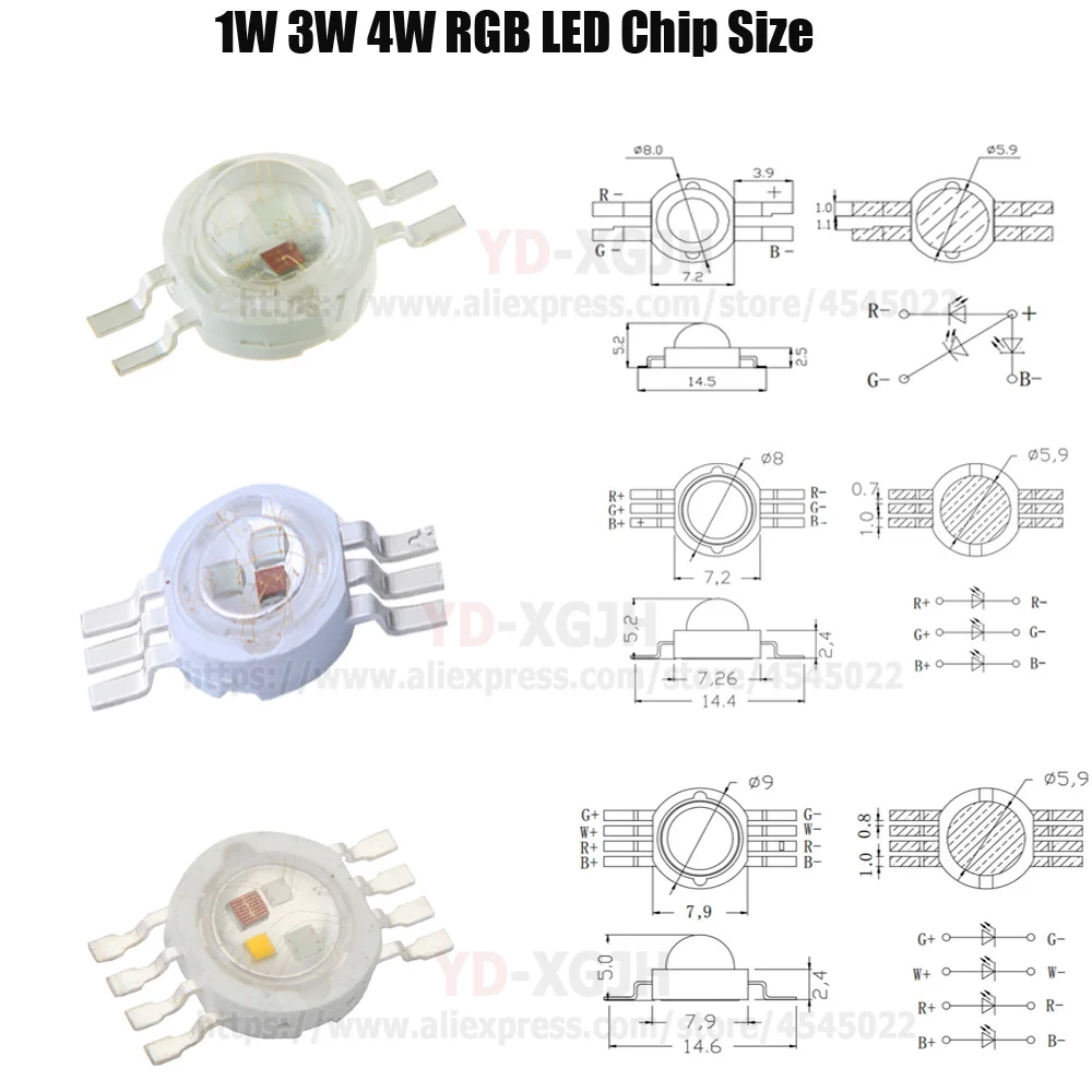 Супер Яркий 1 Вт 3 RGB светодиодный чип COB бусины 4/ 6Pin полный цвет красный зеленый