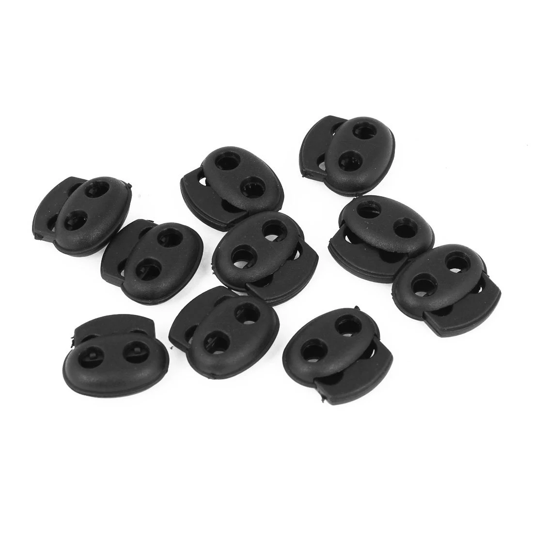 

Fashion Boutique 10 Pcs 4.5mm Dia Double Hole Drawstring Cord Locks for Clothing Hood