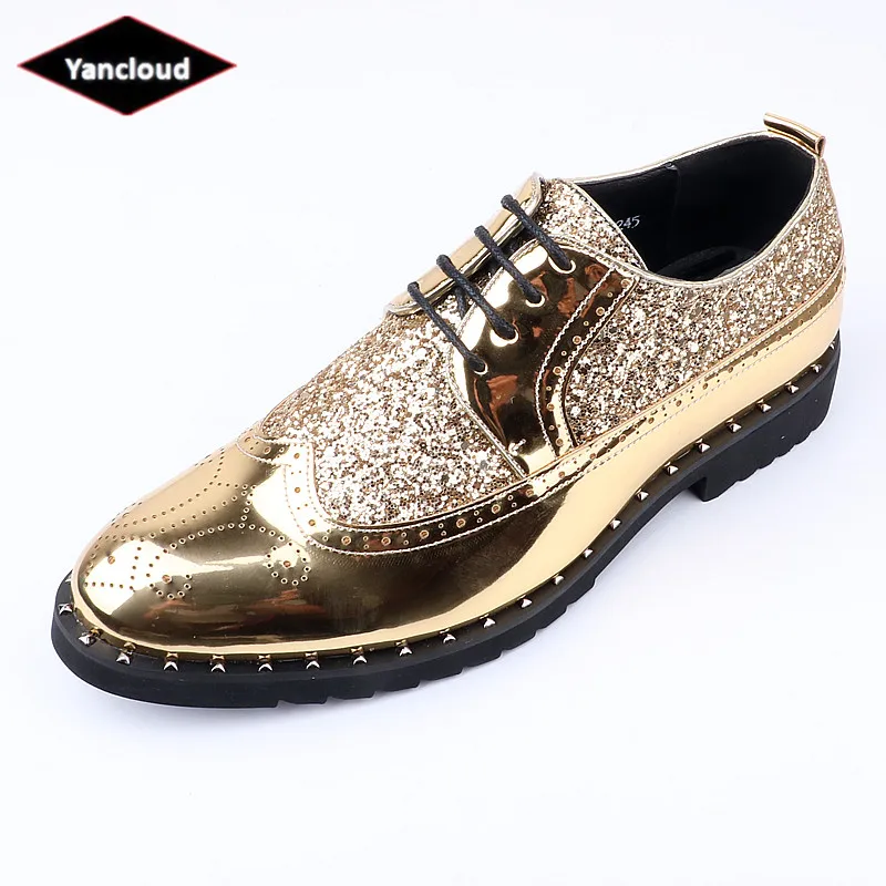 gold brogues