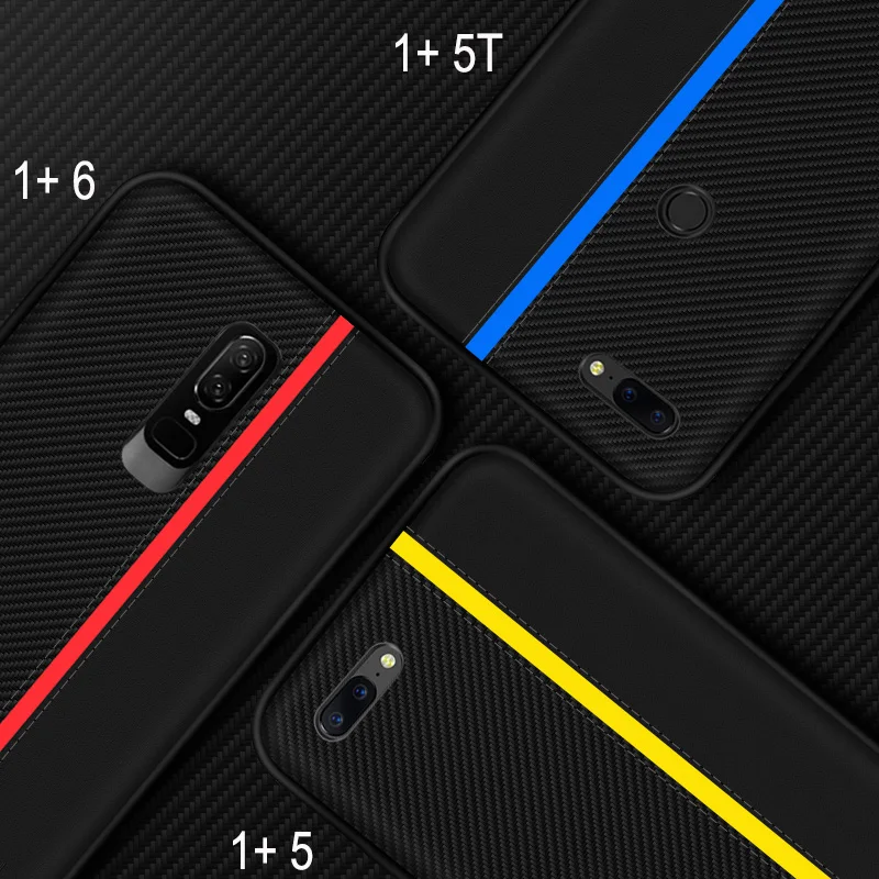 Чехол для Oneplus 7T Pro 6 T 6 T, чехол для Oneplus 7T 5T 6 T 7 Pro, чехол из углеродного волокна и кожи, мягкий силиконовый чехол для One plus 6 T